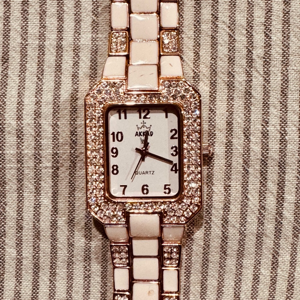 Women's Akkad White and Gold Watch